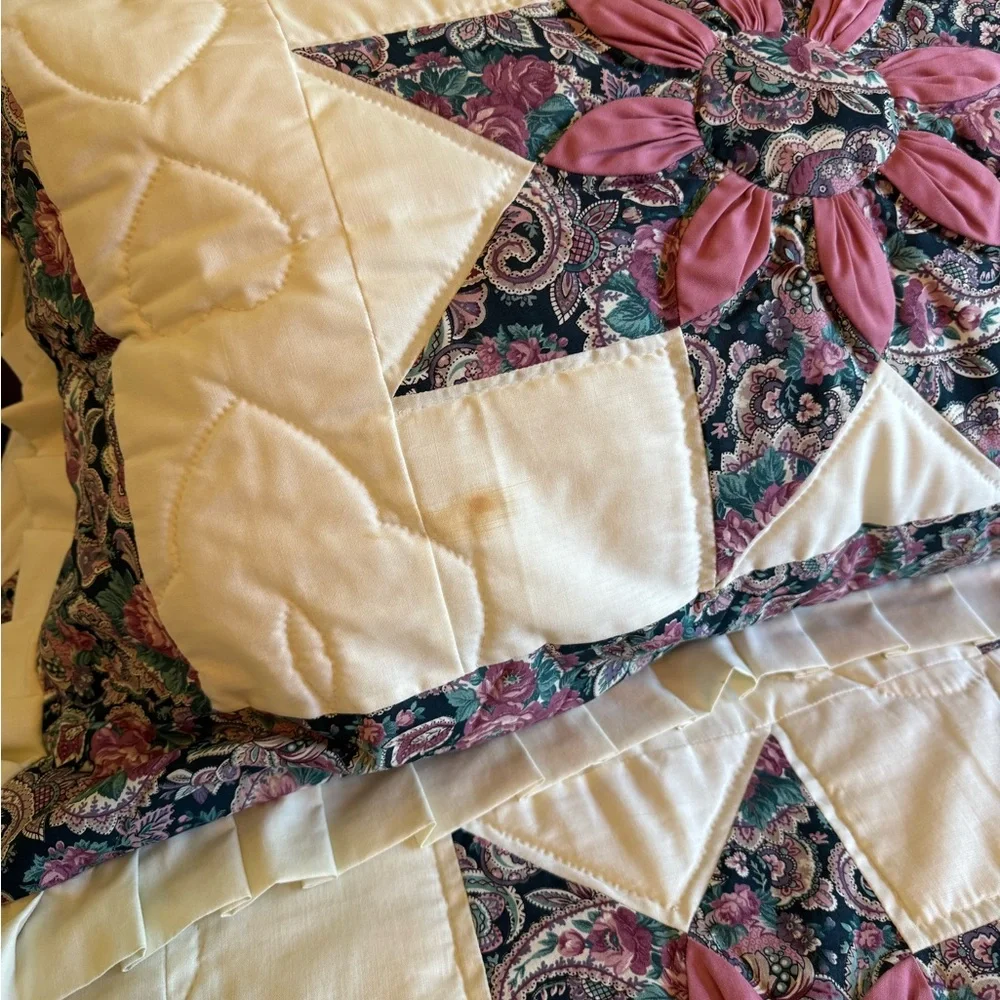 Authentic Vintage Amish Made Queen Size Quilt